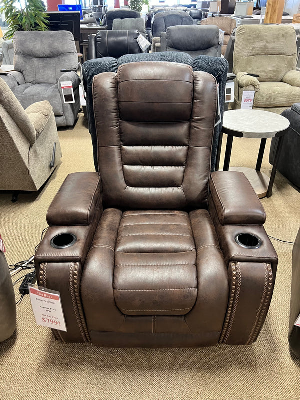 Signature Design by Ashley Game Zone Power Leather Look Recliner 3850113