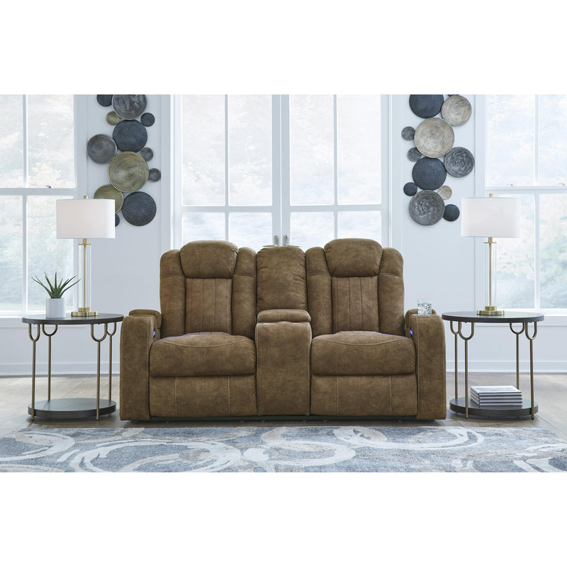 Signature Design by Ashley Wolfridge Power Reclining Leather Look Loveseat 6070318 IMAGE 6