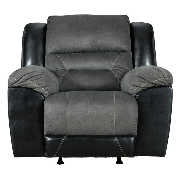 Signature Design by Ashley Earhart Rocker Fabric and Leather Look Recliner 2910225 IMAGE 1
