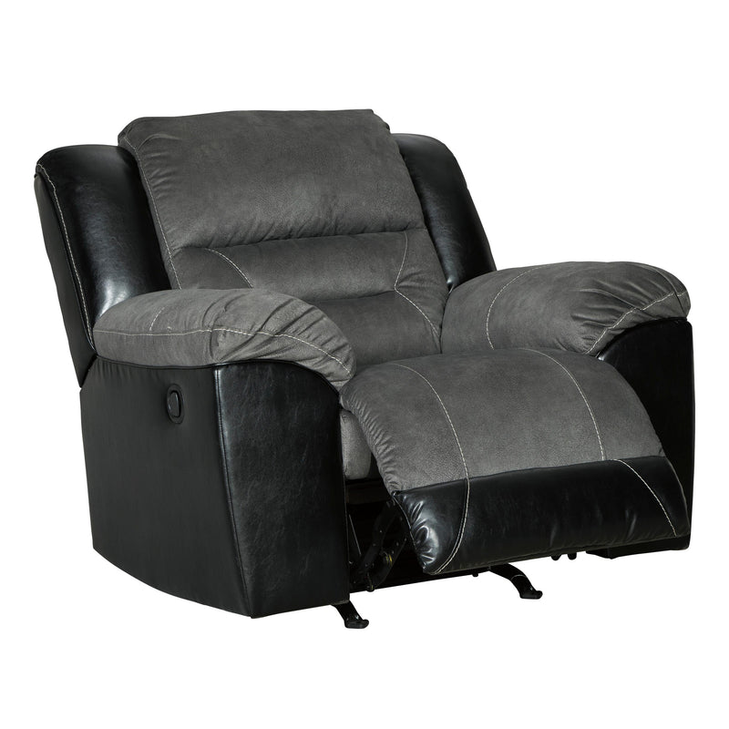 Signature Design by Ashley Earhart Rocker Fabric and Leather Look Recliner 2910225 IMAGE 3