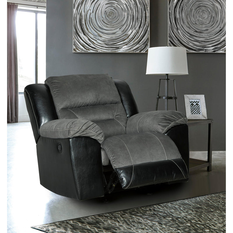 Signature Design by Ashley Earhart Rocker Fabric and Leather Look Recliner 2910225 IMAGE 6