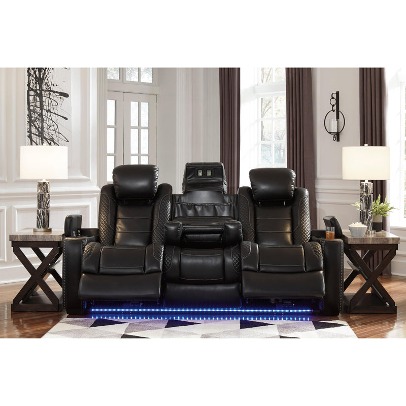 Signature Design by Ashley Party Time Power Reclining Leather Look Sofa 3700315 IMAGE 7