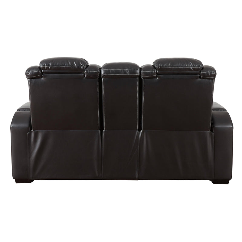 Signature Design by Ashley Party Time Power Reclining Leather Look Loveseat 3700318 IMAGE 3