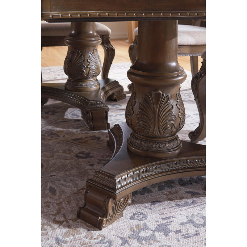 Signature Design by Ashley Charmond Dining Table with Pedestal Base D803-55T/D803-55B IMAGE 2
