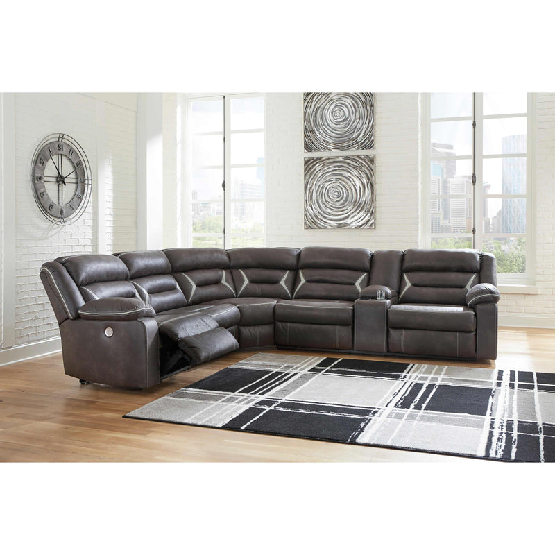 Signature Design by Ashley Kincord Power Reclining Leather Look 4 pc Sectional 1310458/1310446/1310477/1310473 IMAGE 3