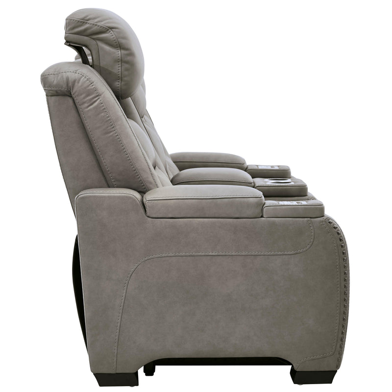 Signature Design by Ashley The Man-Den Power Reclining Leather Match Loveseat U8530518 IMAGE 4
