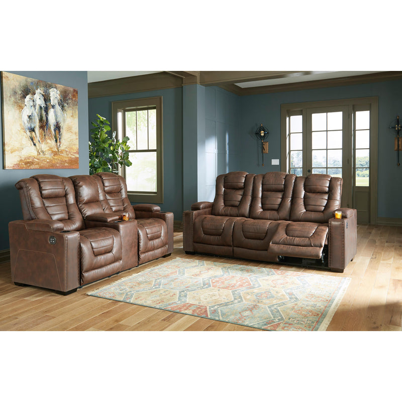 Signature Design by Ashley Owner's Box Power Reclining Leather Look Loveseat 2450518 IMAGE 12