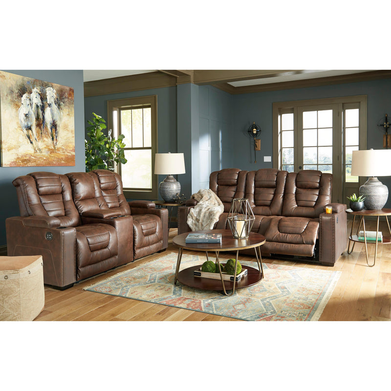 Signature Design by Ashley Owner's Box Power Reclining Leather Look Loveseat 2450518 IMAGE 13