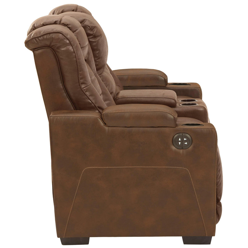 Signature Design by Ashley Owner's Box Power Reclining Leather Look Loveseat 2450518 IMAGE 4