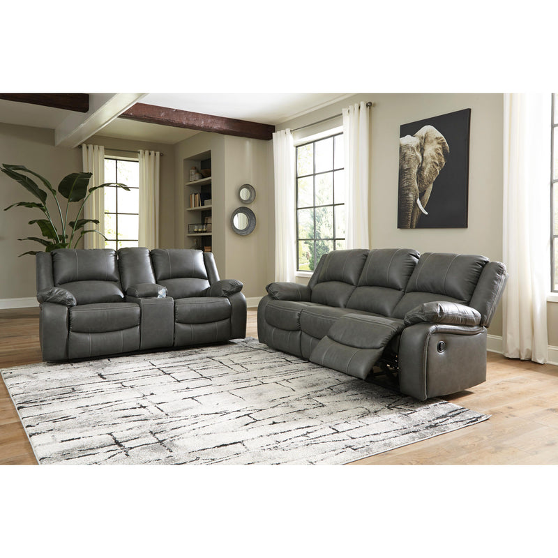Signature Design by Ashley Calderwell Reclining Leather Look Sofa 7710388 IMAGE 7