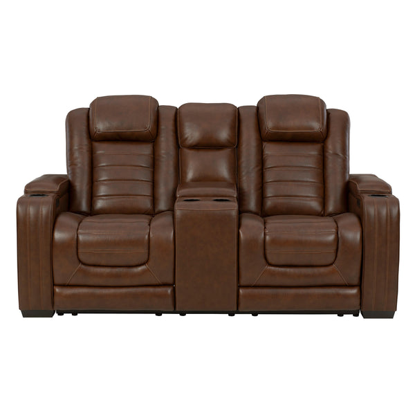 Signature Design by Ashley Backtrack Power Recliner Leather Match Loveseat U2800418 IMAGE 1