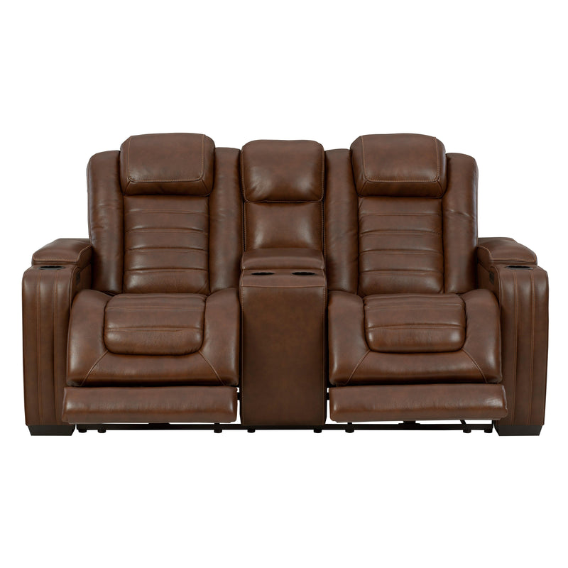 Signature Design by Ashley Backtrack Power Recliner Leather Match Loveseat U2800418 IMAGE 2
