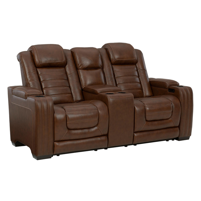 Signature Design by Ashley Backtrack Power Recliner Leather Match Loveseat U2800418 IMAGE 3