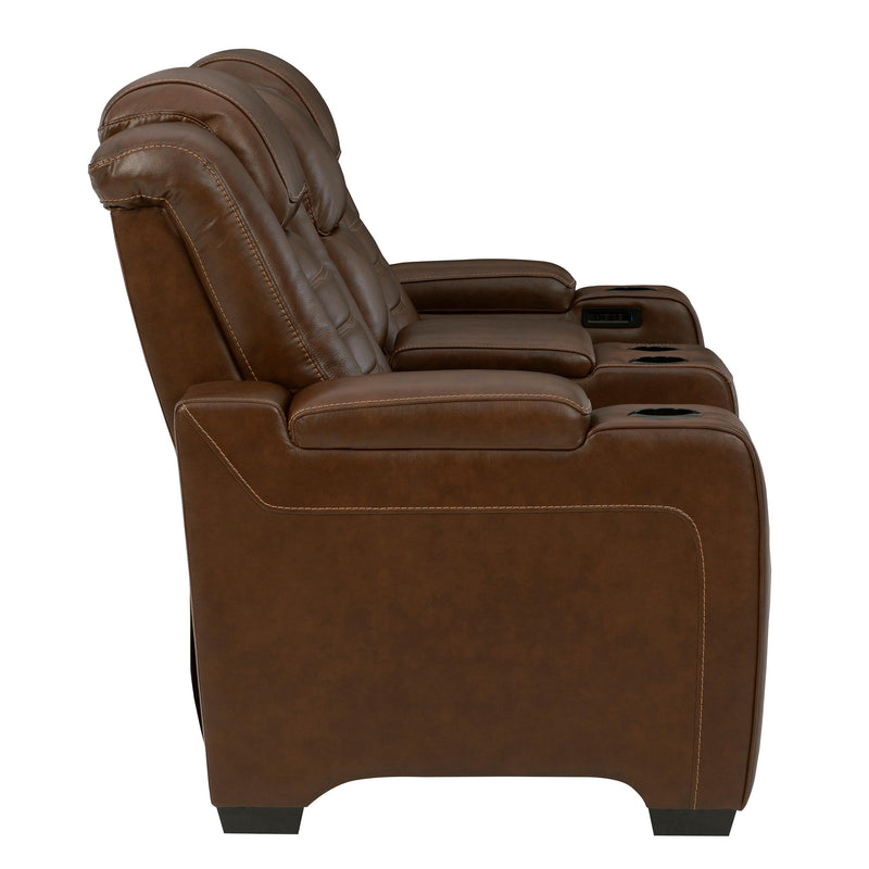 Signature Design by Ashley Backtrack Power Recliner Leather Match Loveseat U2800418 IMAGE 5
