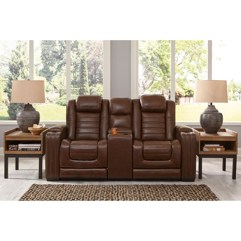 Signature Design by Ashley Backtrack Power Recliner Leather Match Loveseat U2800418 IMAGE 7
