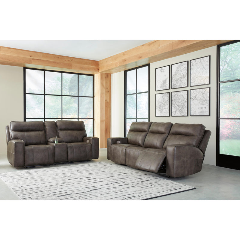 Signature Design by Ashley Game Plan Power Reclining Leather Loveseat U1520518 IMAGE 7